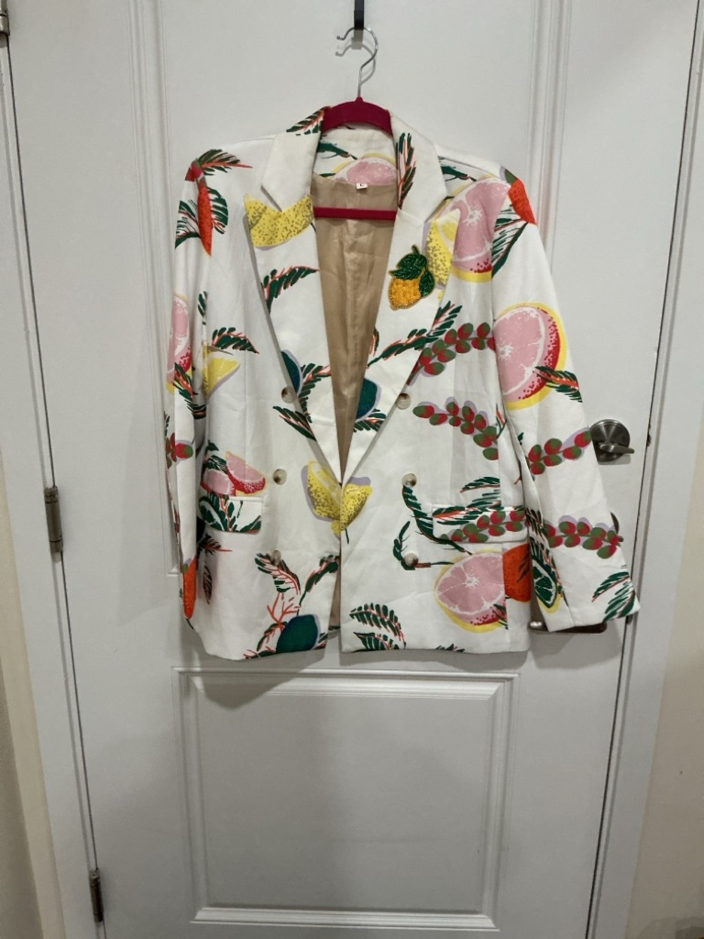 Limited sold out SHEIN designer addition White Citrus Print Blazer